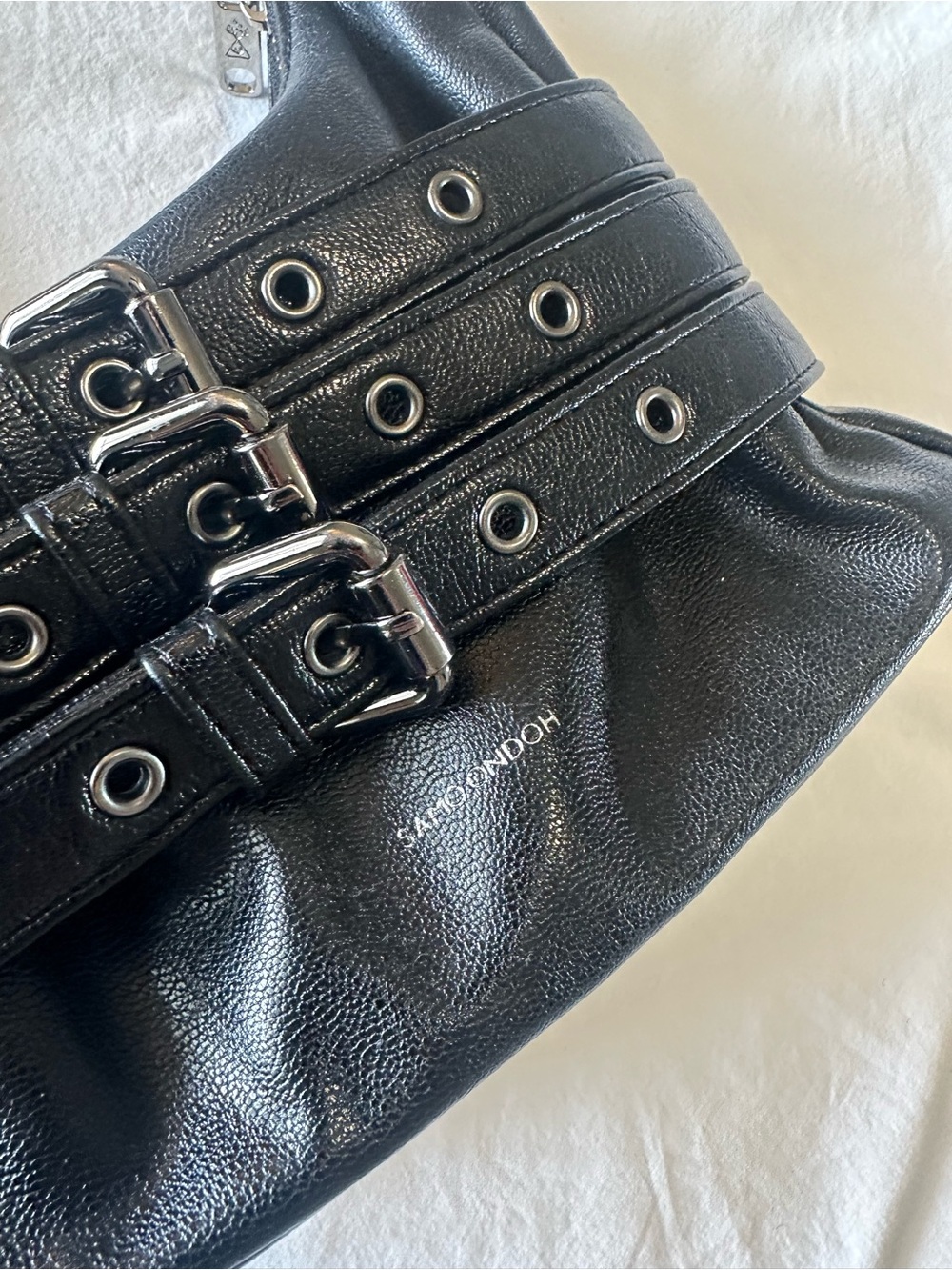 Samo Ondoh Korean Brand Black Trio Belt Mug Shoulder Bag - Picture 2 of 6